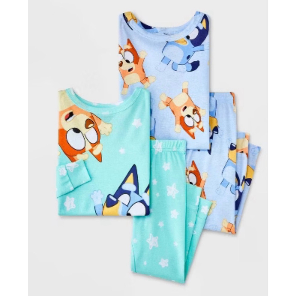 Toddler 4 piece Snug Fit Bluey and Bingo Cotton Pajama Set 4T NWT - Picture 1 of 6